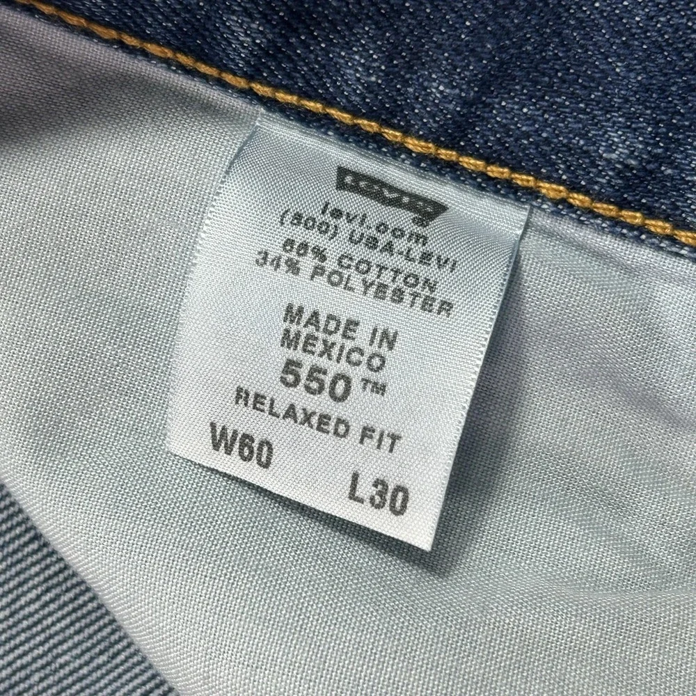 NEW Levis 550 Relaxed Jeans Mens 60x30 Blue Tapered Denim Big & Tall Med Wash